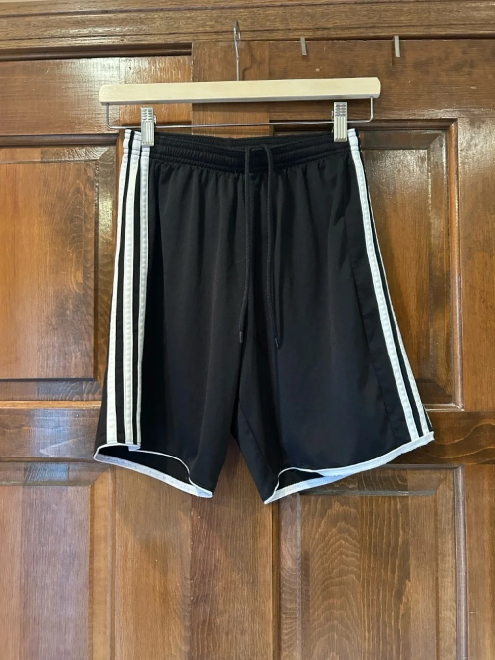 Adidas Youth Boys Small Black Soccer Shorts White Stripes Climacool Athletic‎ S